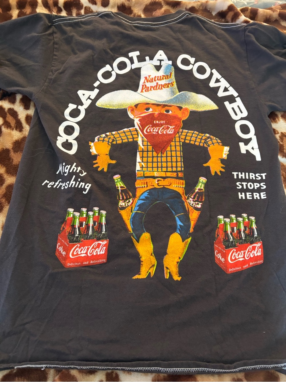 Coca-Cola Black Tee with Red Bandana and Yellow 🤠 cowboy